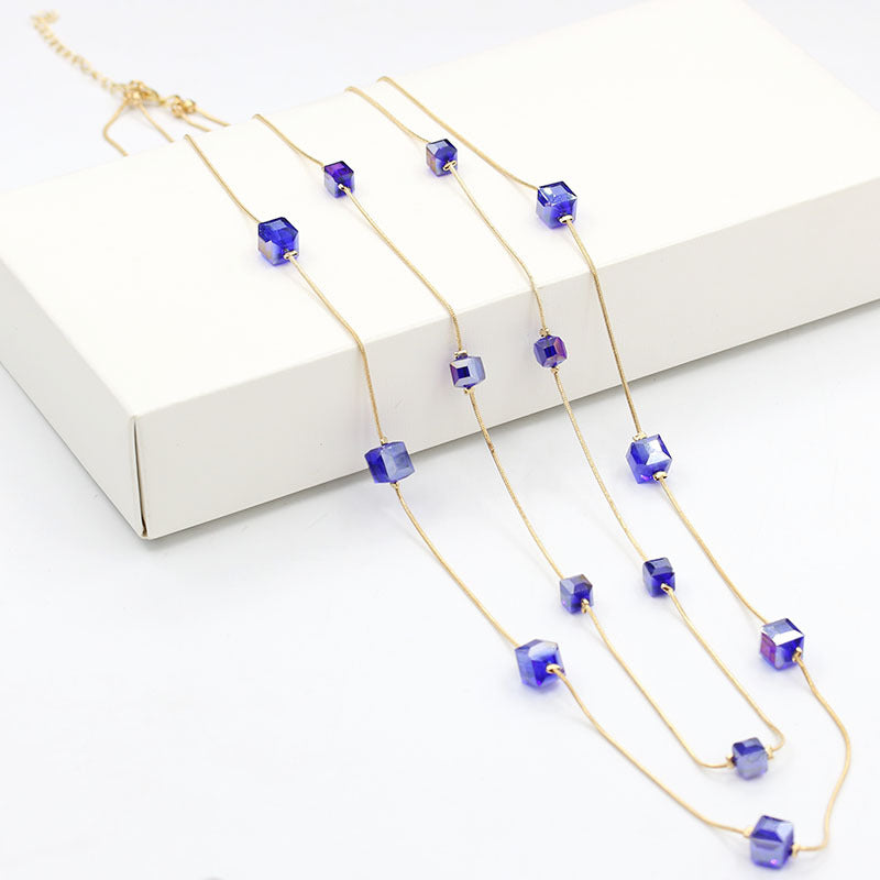 Crystal Long Korean Fashion Sweater Chain Necklaces