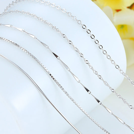 Imitation Sterling Sier Pearl Box Chain Customized Necklaces