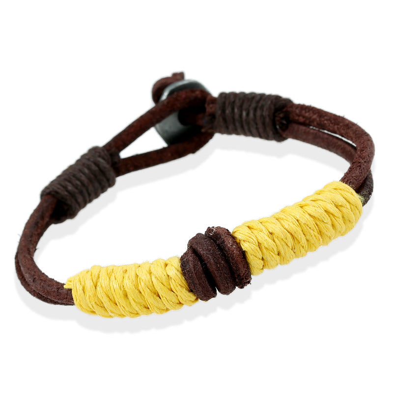 Jewelry Vintage Weave Cattle Leather Couple Bracelets