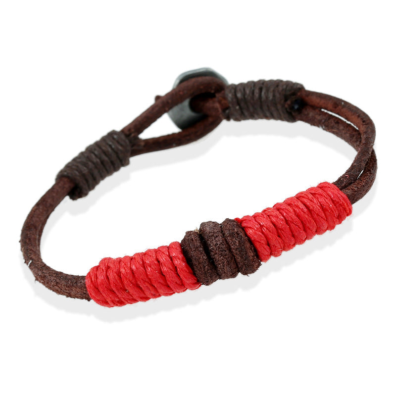 Jewelry Vintage Weave Cattle Leather Couple Bracelets