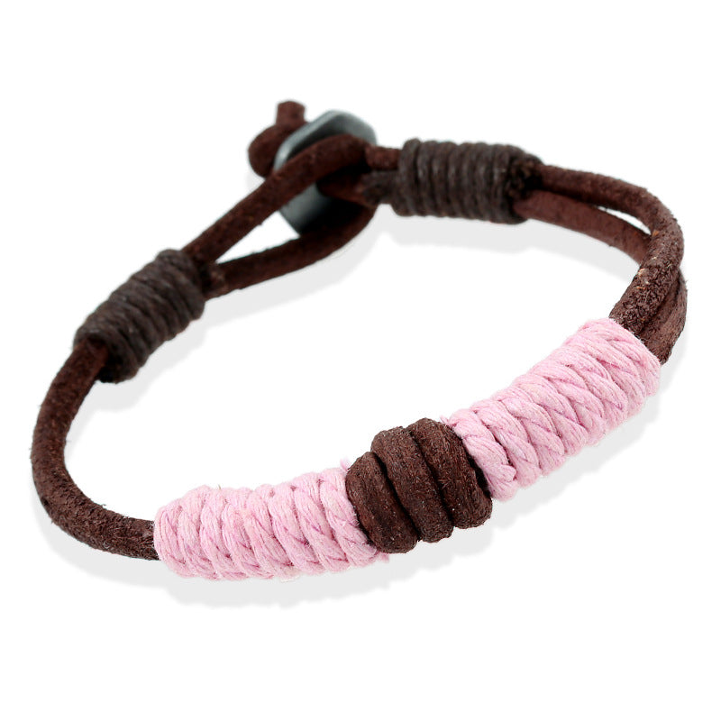 Jewelry Vintage Weave Cattle Leather Couple Bracelets