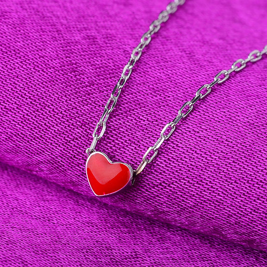 Colliers de fille de tempérament simple pendentif coeur de pêche plaqué