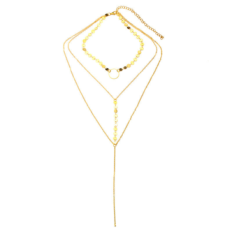 Accessories Fashion Simple Circle Pendant Clavicle Necklaces