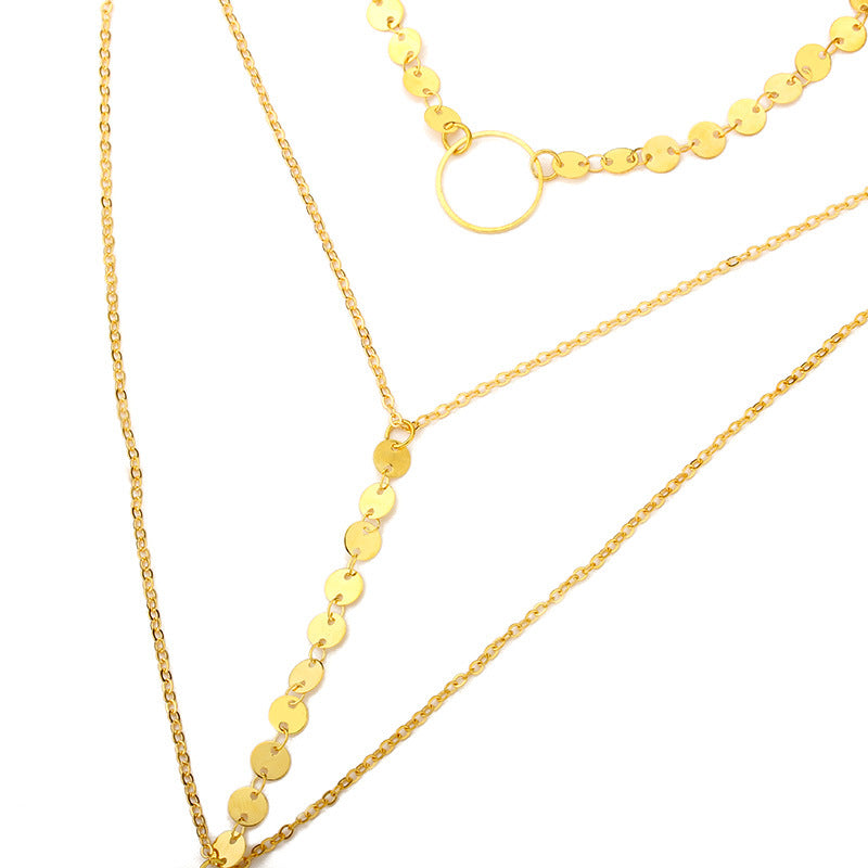 Accessories Fashion Simple Circle Pendant Clavicle Necklaces