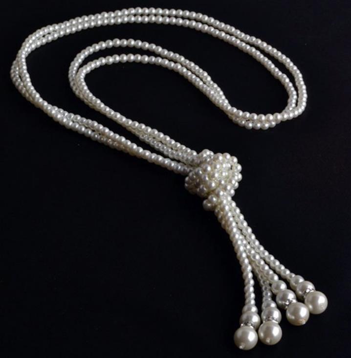 Women's Pearl Long Knotted Sweater Chain For Necklaces