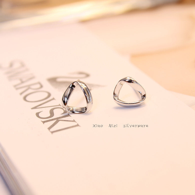 Women's Korean Style Personality Art Twisted Triangle Rings