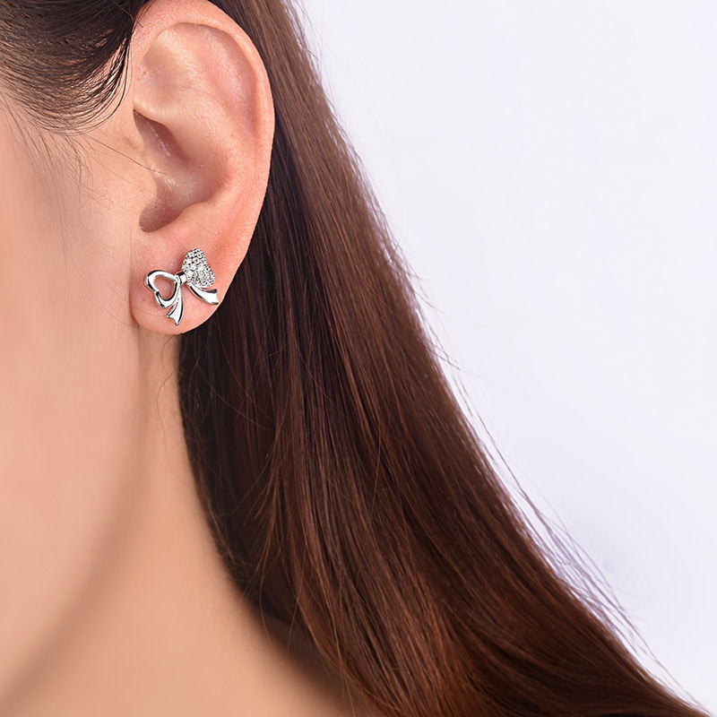 Simplicity Bow Korean Style Asymmetric For Earrings