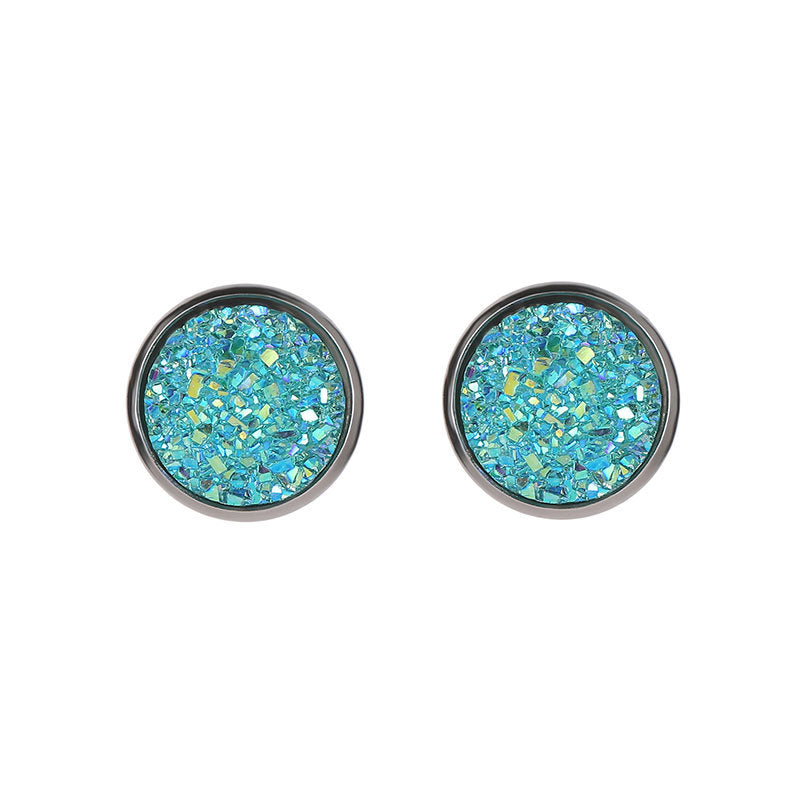 Simple Geometric Round Frosted Dream Starry Earrings