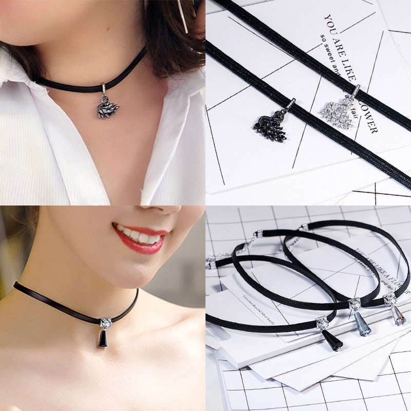 Sier Korean Four-leaf Clover Jewelry Clavicle Chain Necklaces