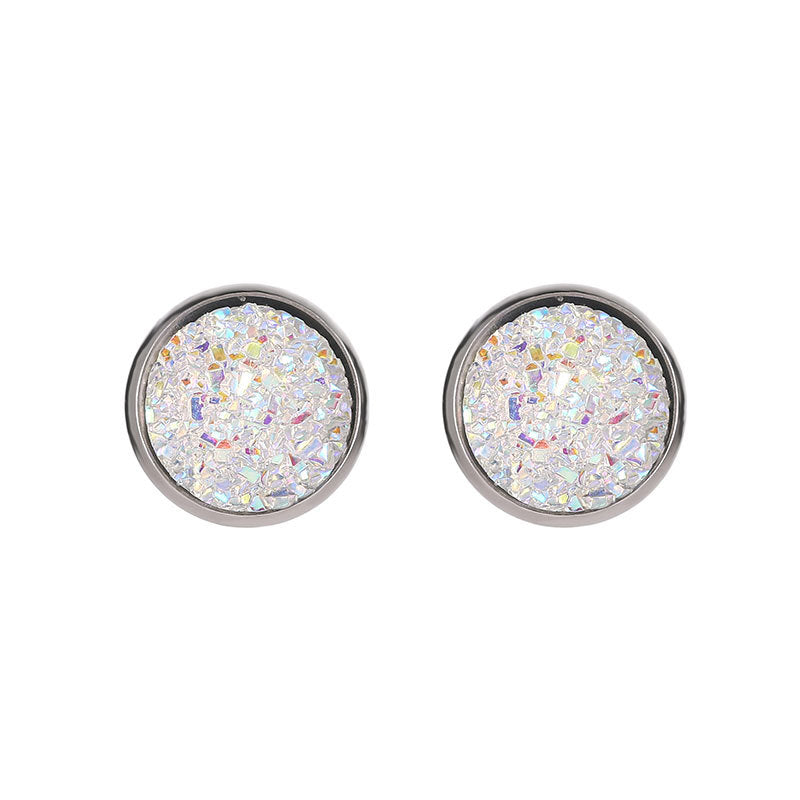Simple Geometric Round Frosted Dream Starry Earrings