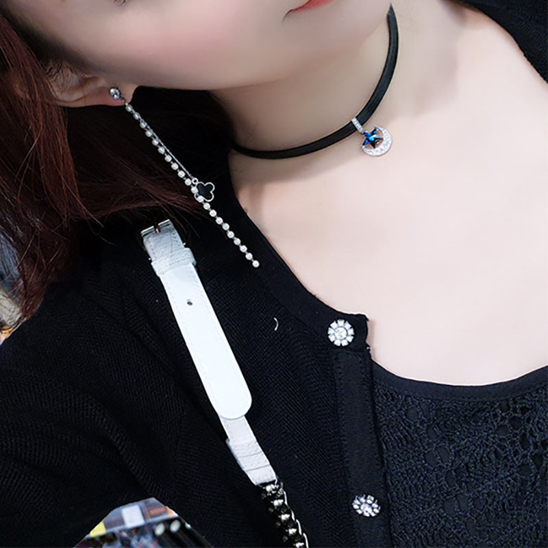 Sier Korean Four-leaf Clover Jewelry Clavicle Chain Necklaces