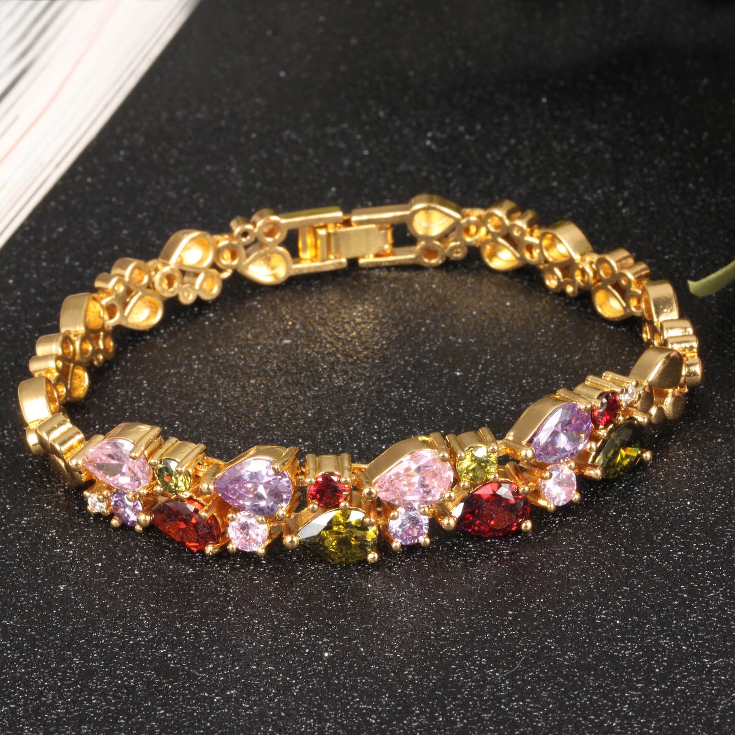 Vintage Crystal Gold Color Valentine's Day Bracelets