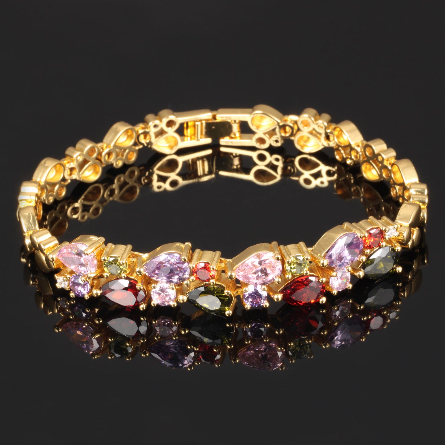 Vintage Crystal Gold Color Valentine's Day Bracelets