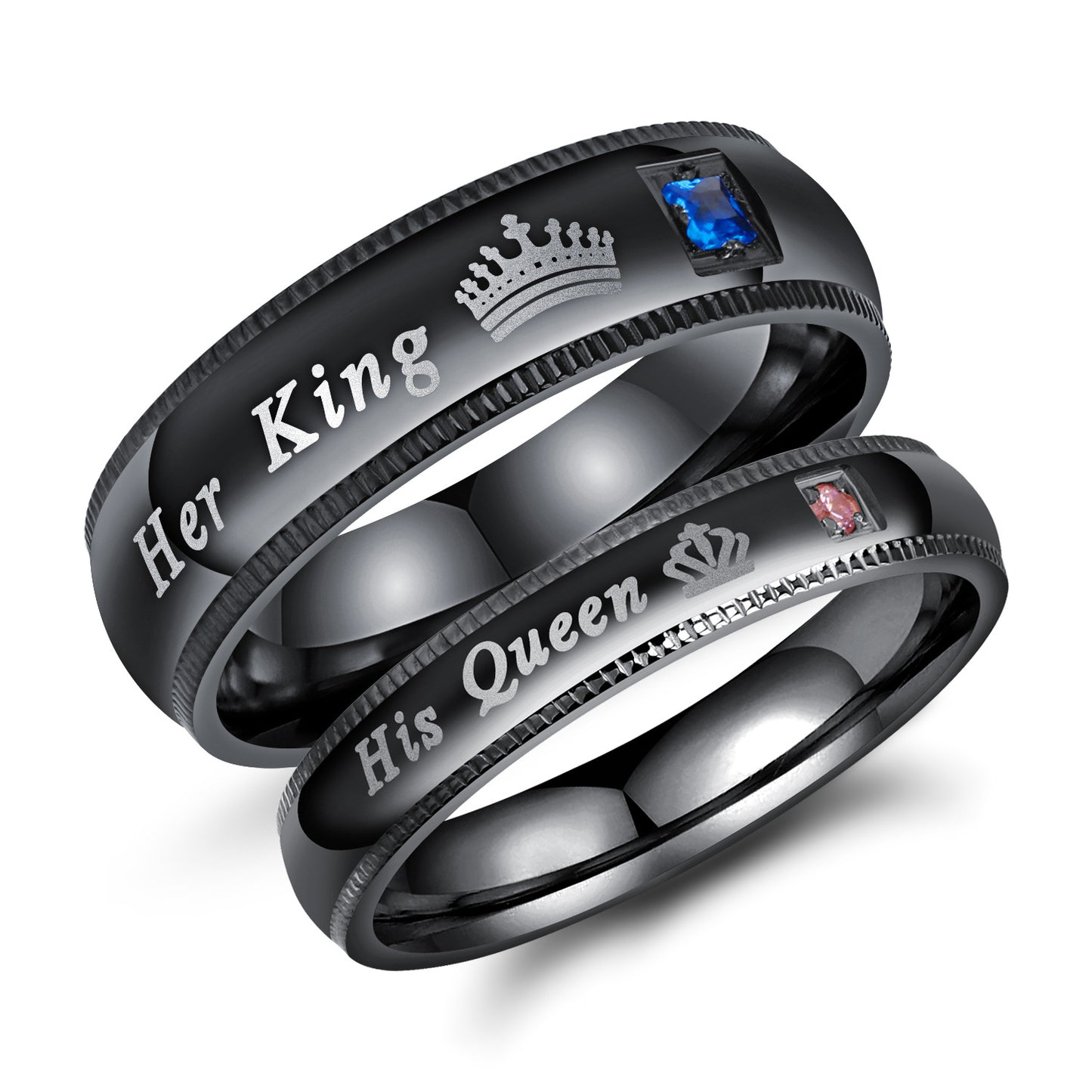 New Ornament Couple Crown Titanium Steel Rings