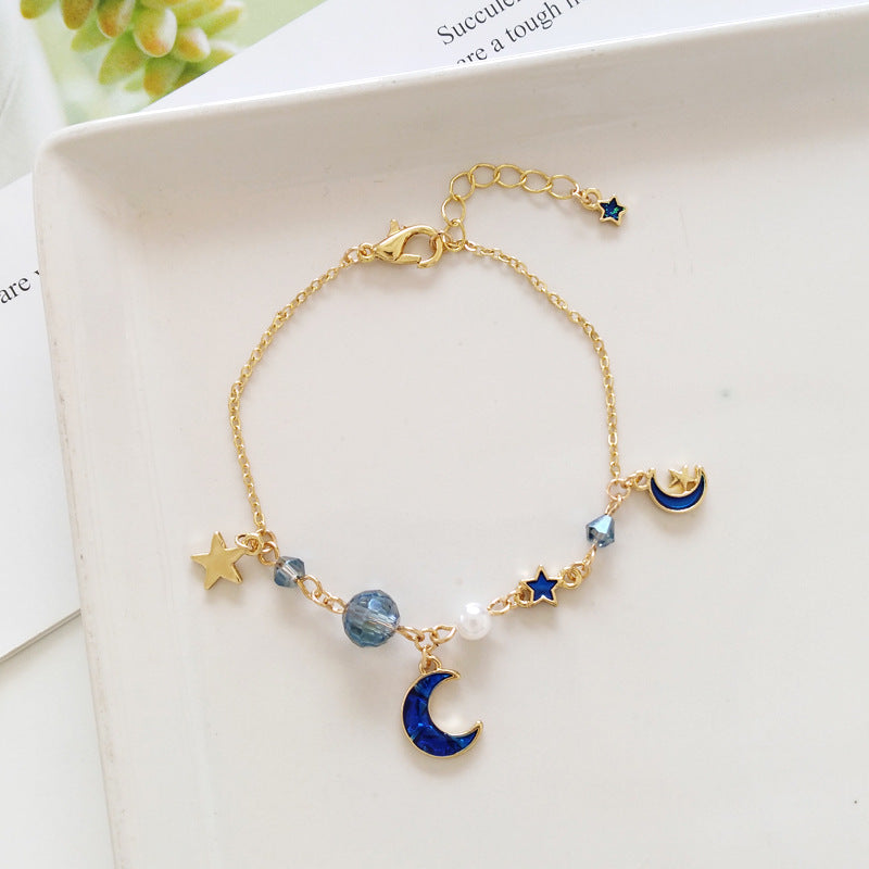 Women's Girly Style Little Star Moon Pendant Bracelets