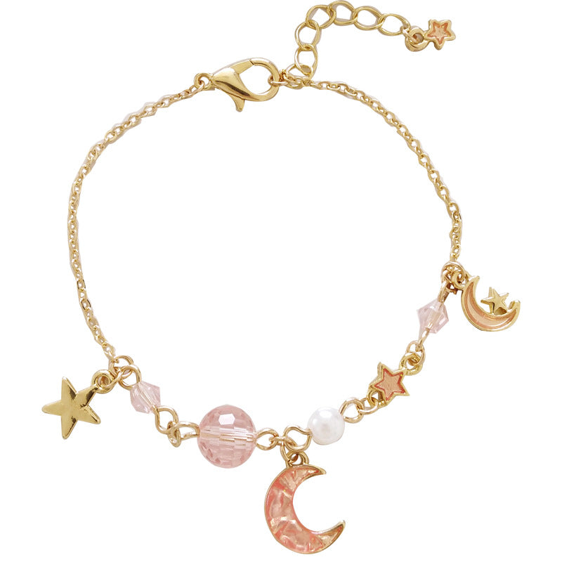 Women's Girly Style Little Star Moon Pendant Bracelets