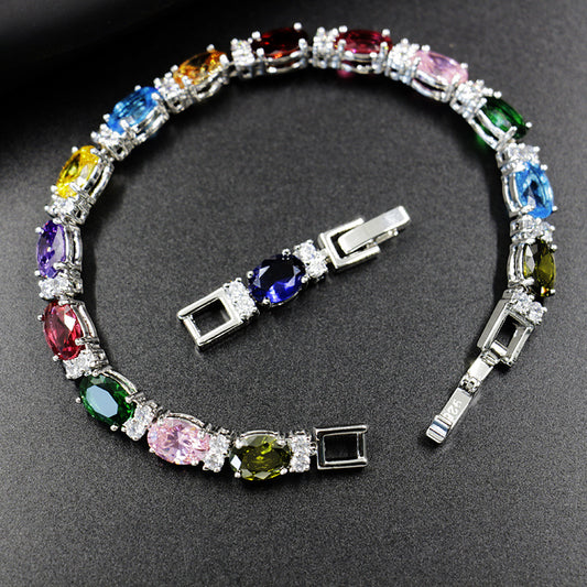 Zircon coloré en cristal simple d'été pour femmes pour bracelets hauts