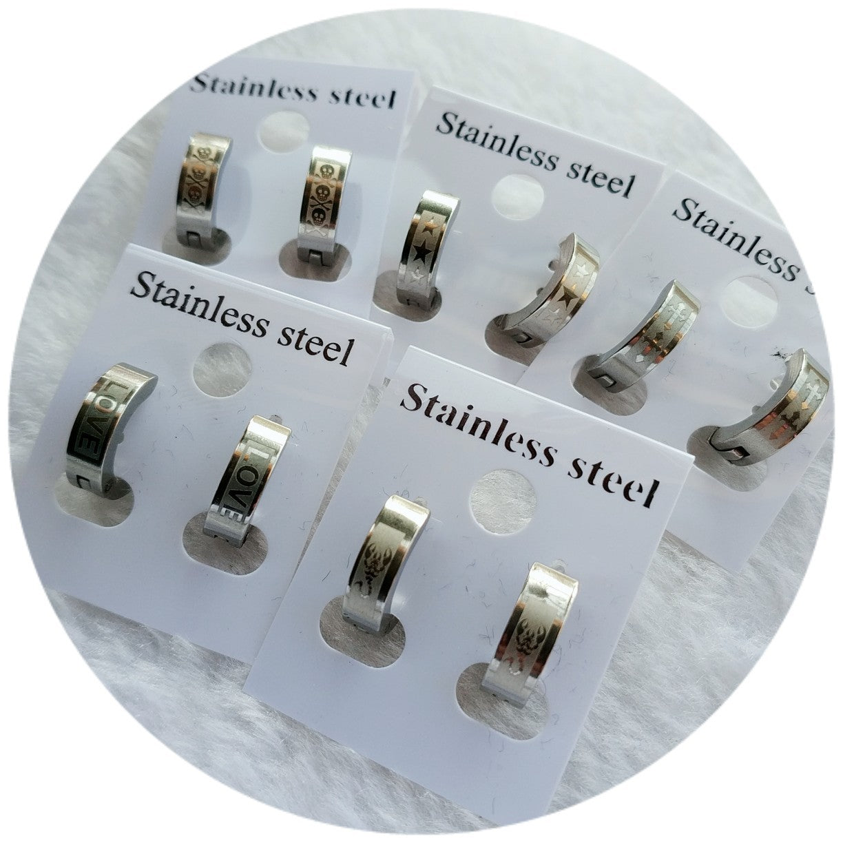 Men's Stainless Steel Ear Clip Smooth Flat Earrings