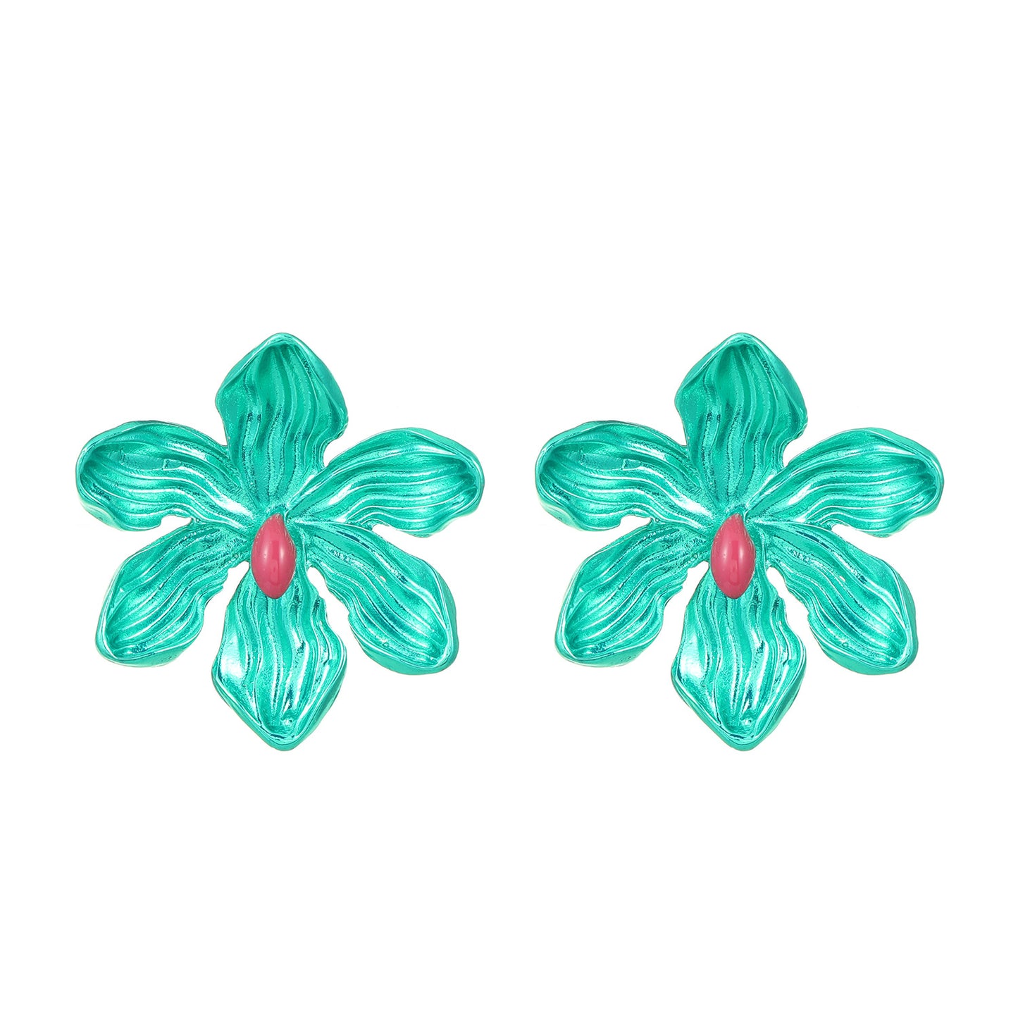 Women's Personalized Exaggerated Color Alloy Flower Barbie Earrings