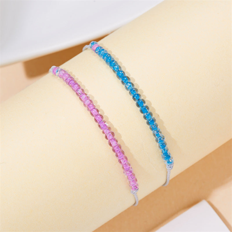 2 Color Luminous Beads Stringed Halloween Valentine's Bracelets