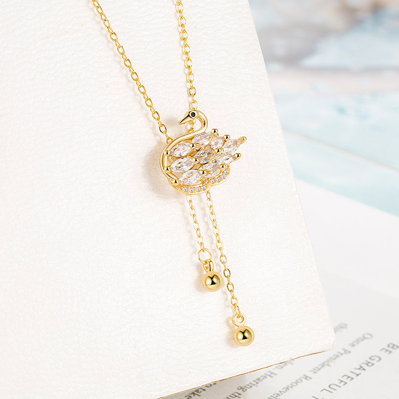 Zircon Swan Sweet Lady Fresh Adjustable Clavicle Necklaces