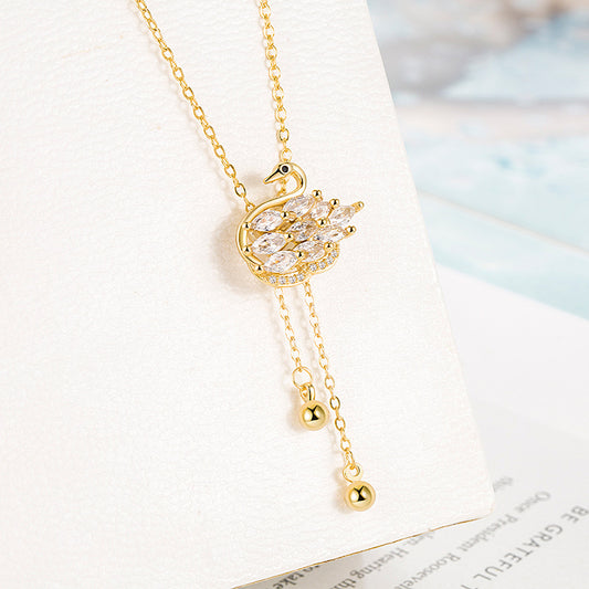 Zircon Swan Sweet Lady Fresh Adjustable Clavicle Necklaces