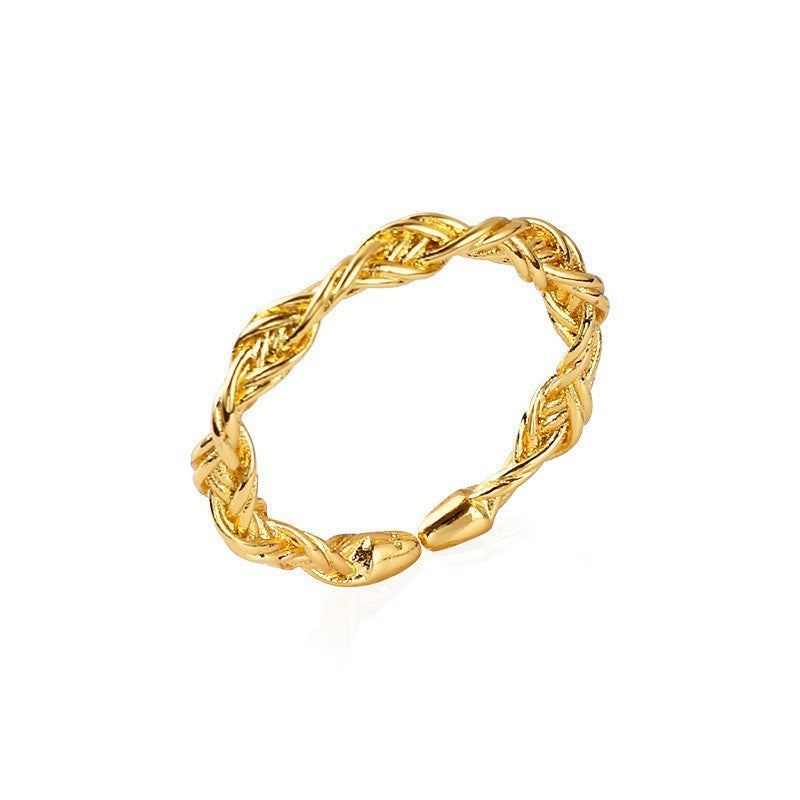Twisted String Woven Retro Aloofness Style Line Winding Rings
