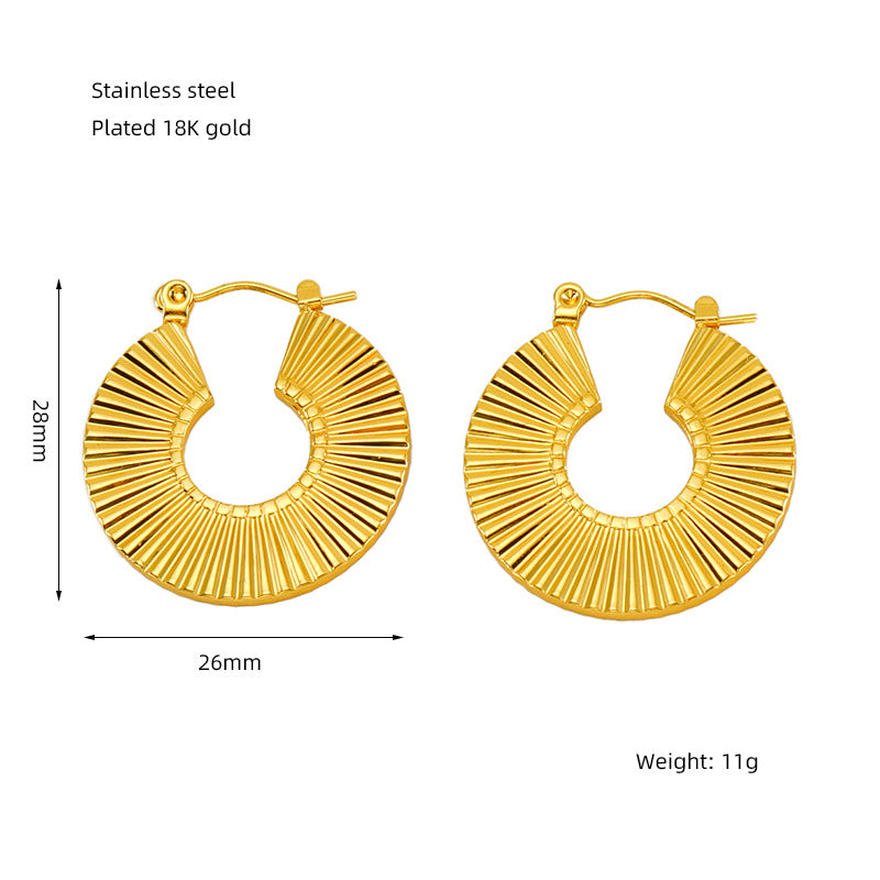 Women's Titanium Steel Ear Clip Design Hollow Earrings