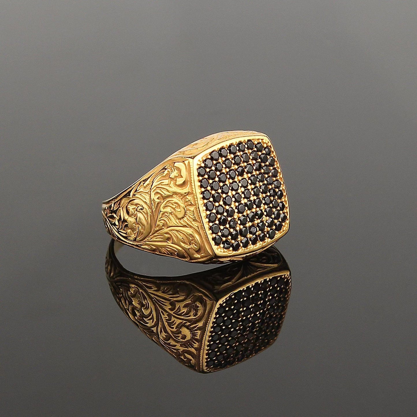 Ornament Gold Lion's Head Fashion Domineering Rings