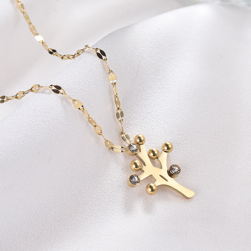 Female Light Luxury Minority Design Metal Bear Necklaces