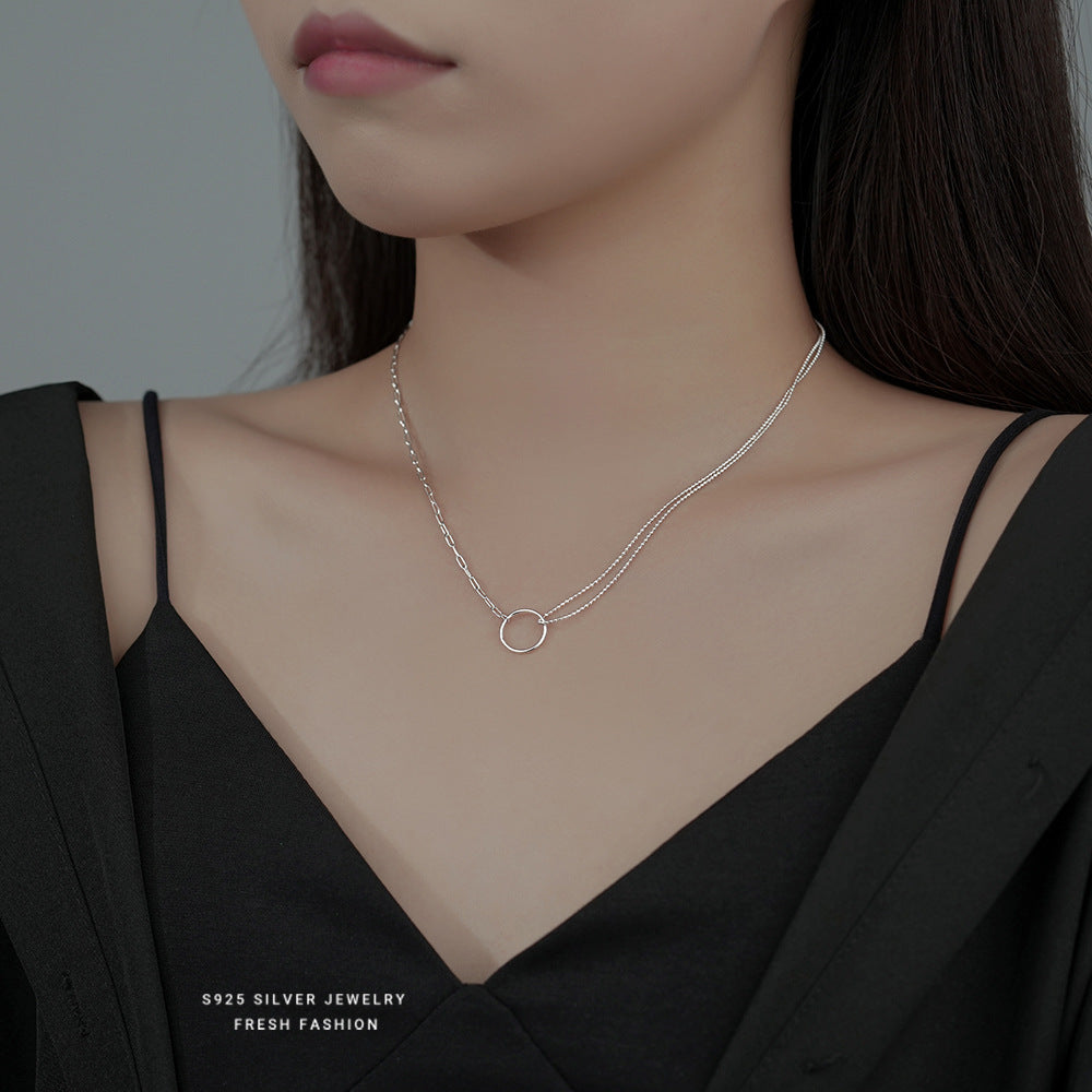 Women's Sterling Sier Chain Asymmetric Light Luxury Necklaces