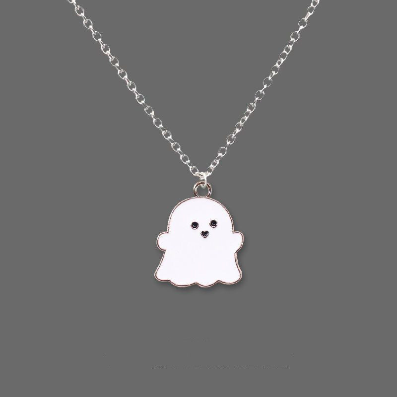 White Ghost Style Sweet Cool Creative Niche Necklaces