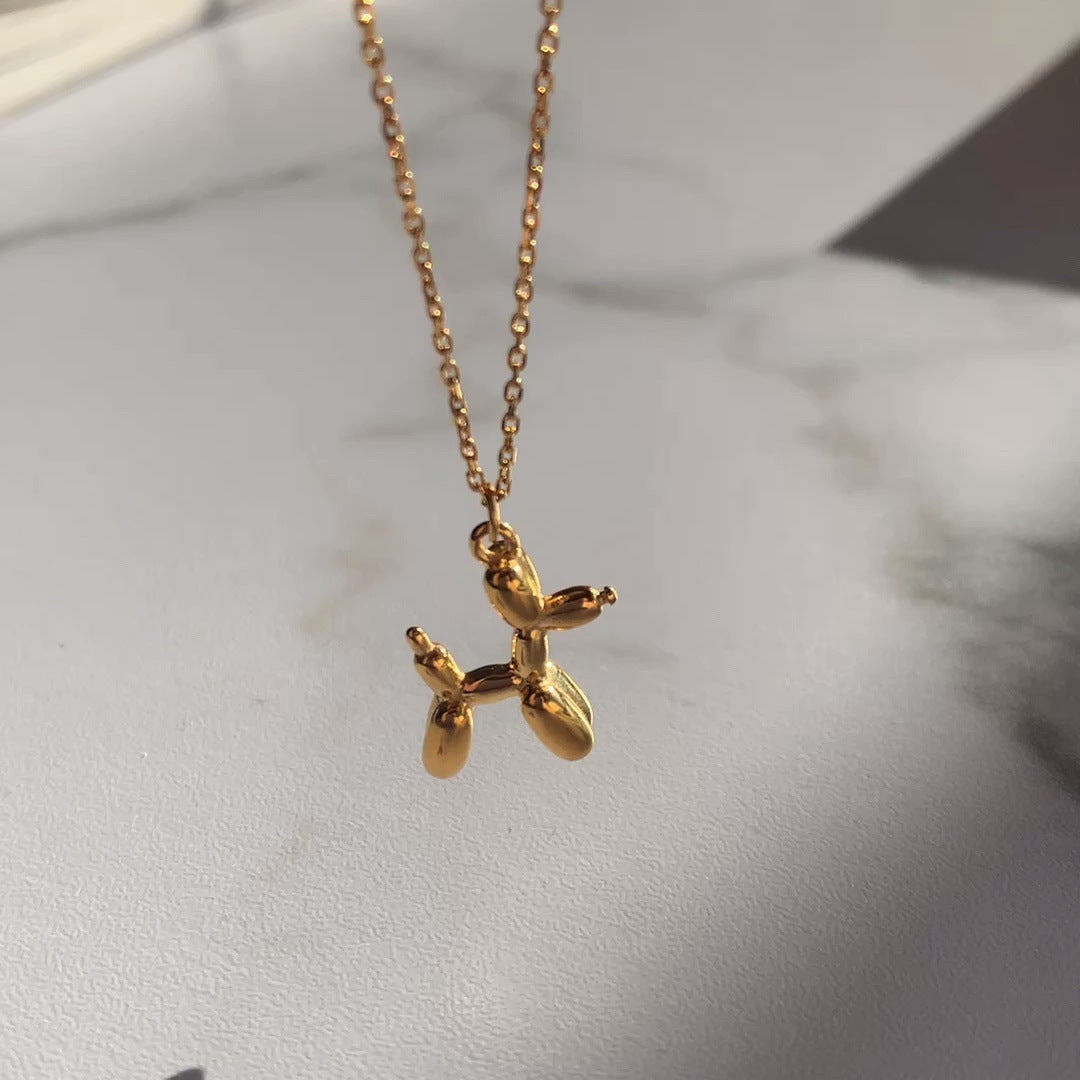 Wang Puppy Pendant Titanium Steel Female Necklaces