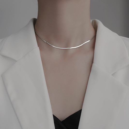 Colliers à chaîne de clavicule de style Cold Sterling Sier pour femmes