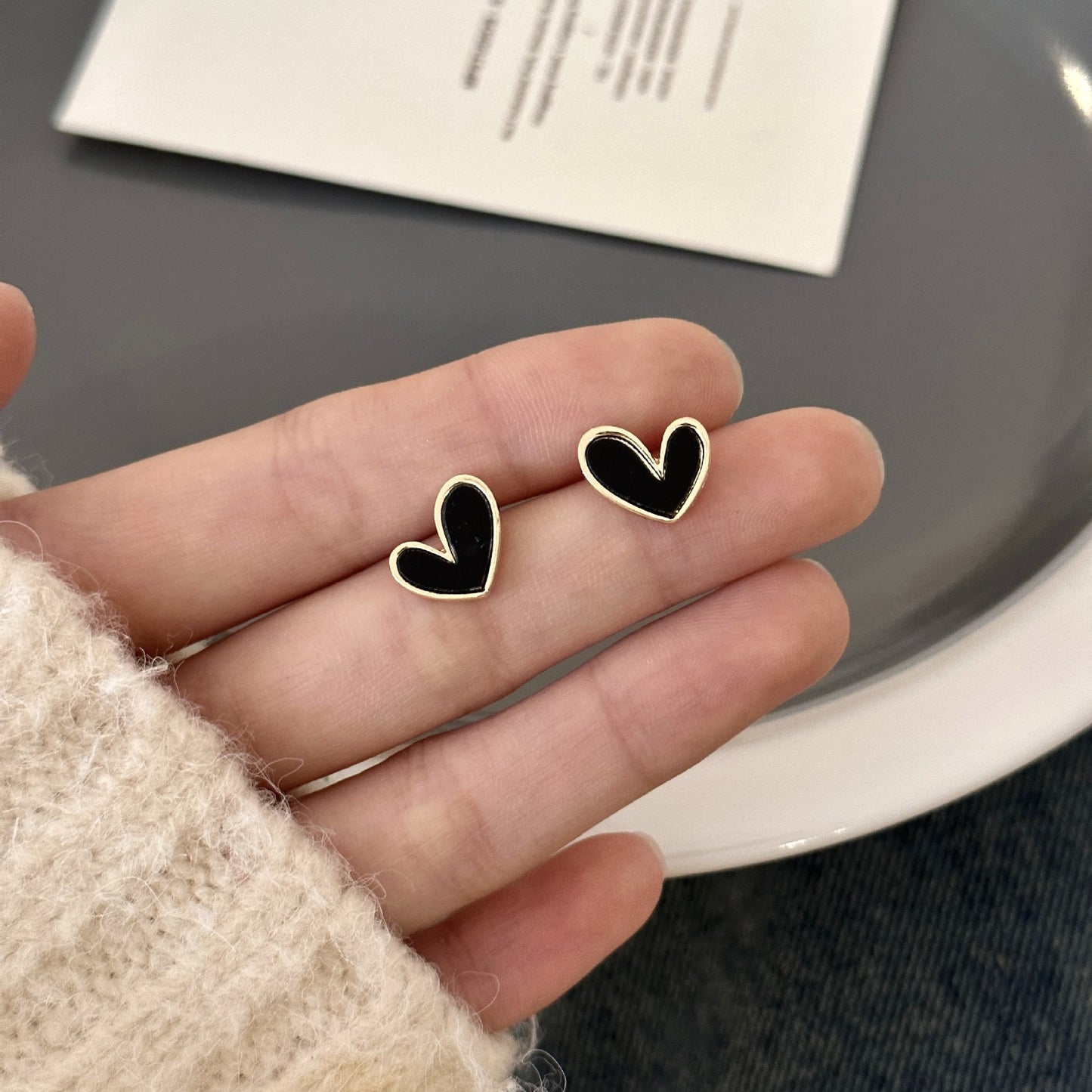 Compact Love Heart Style Elegant Fashion Earrings