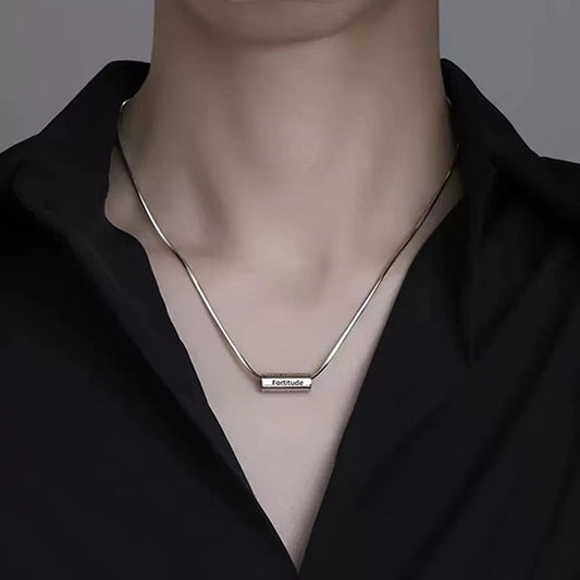 Round Tube Pendant Clavicle Chain Accessories Gift For Boyfriend Necklaces