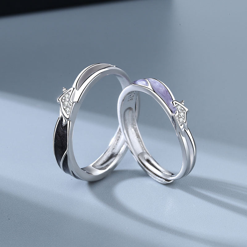 Unicorn Couple Sterling Sier Pair Design Rings