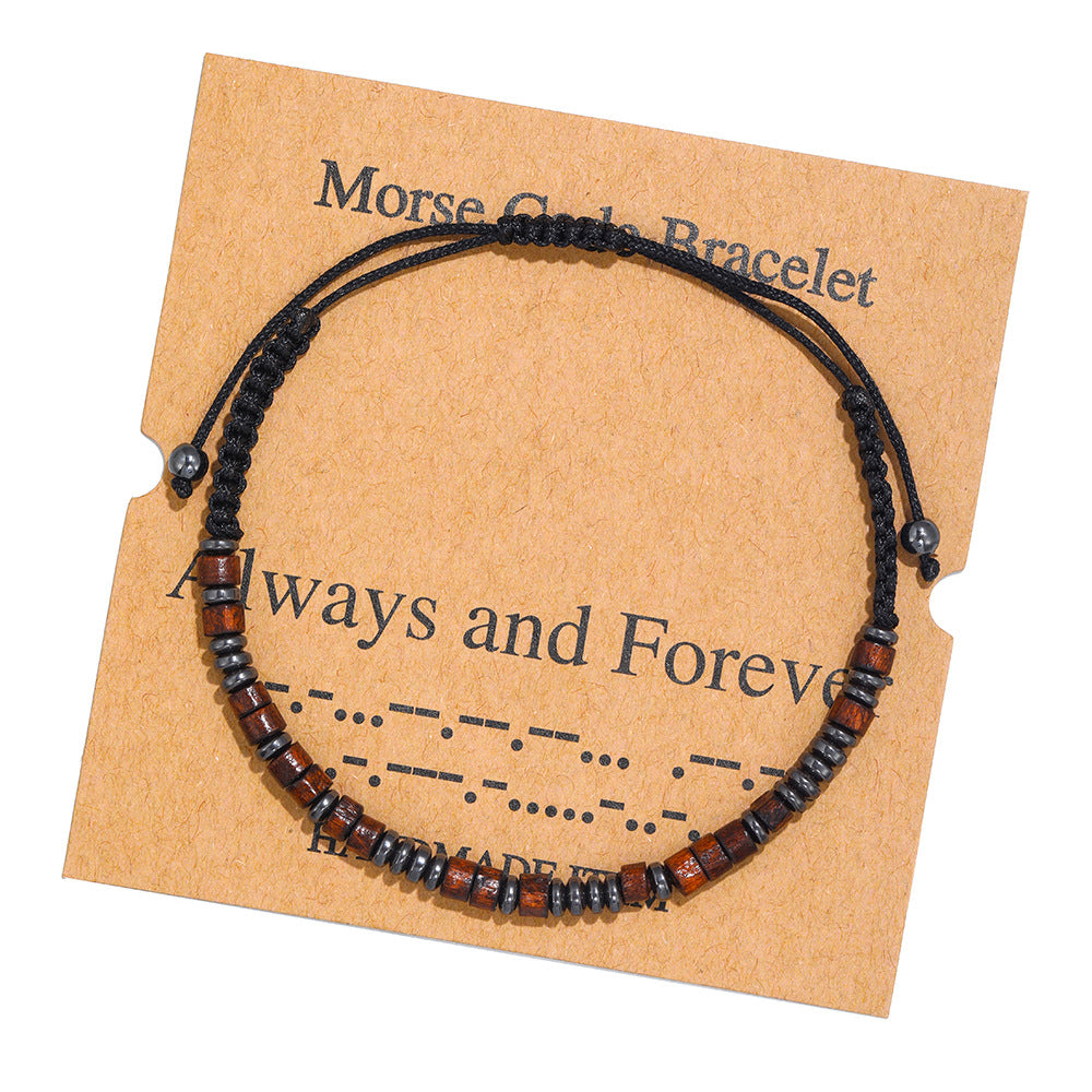 Woven Moss Password Letter Number Couple Bracelets