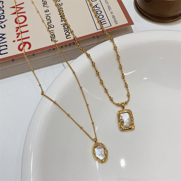 Women's Irregular Metal Shell French Style Retro Necklaces