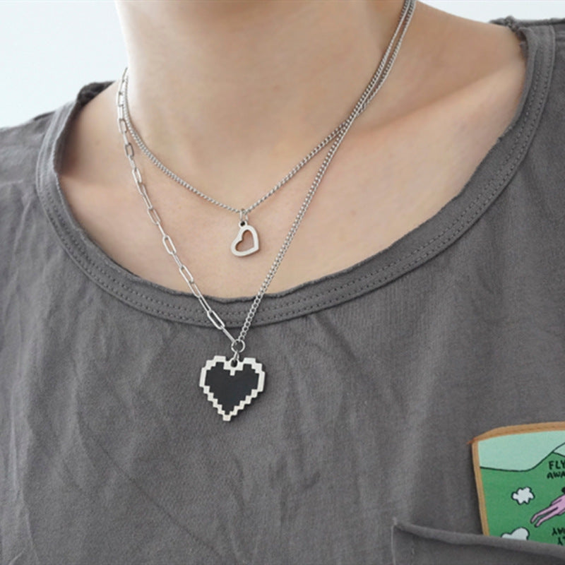 Heart Pendant Stacked Cold Style Hip Necklaces