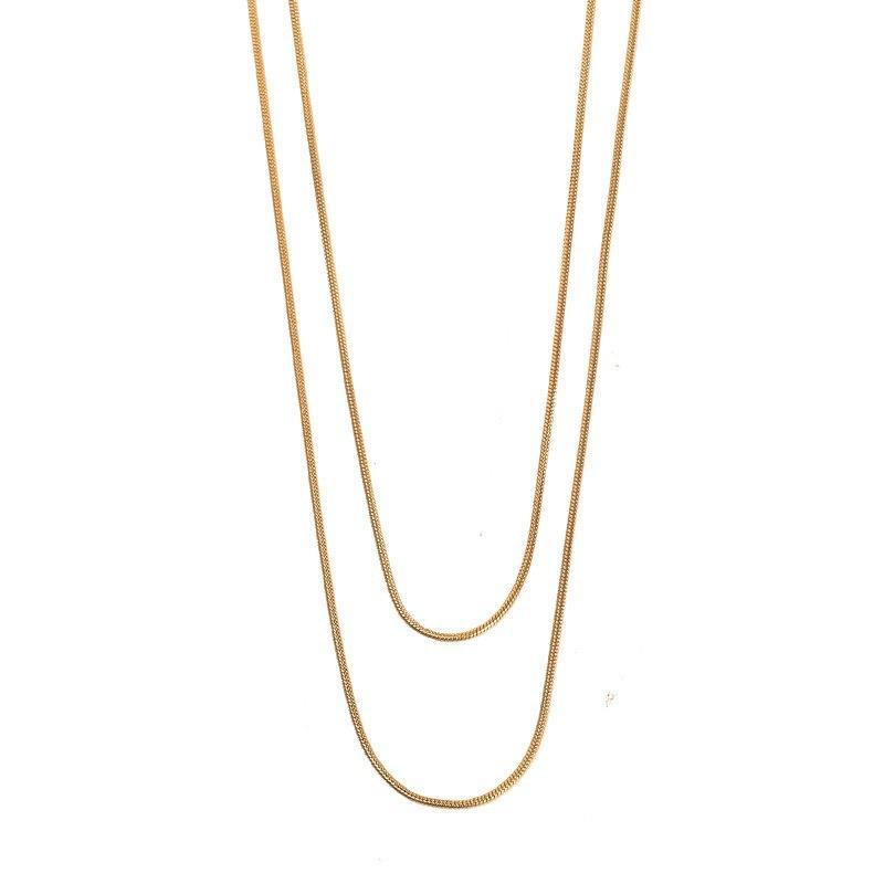 Women's Bone Light Luxury Plain Gold Sweater Chain Does Necklaces