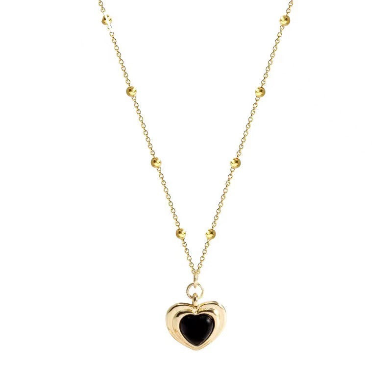 Women's Retro Black Love For Light Luxury Minority Necklaces