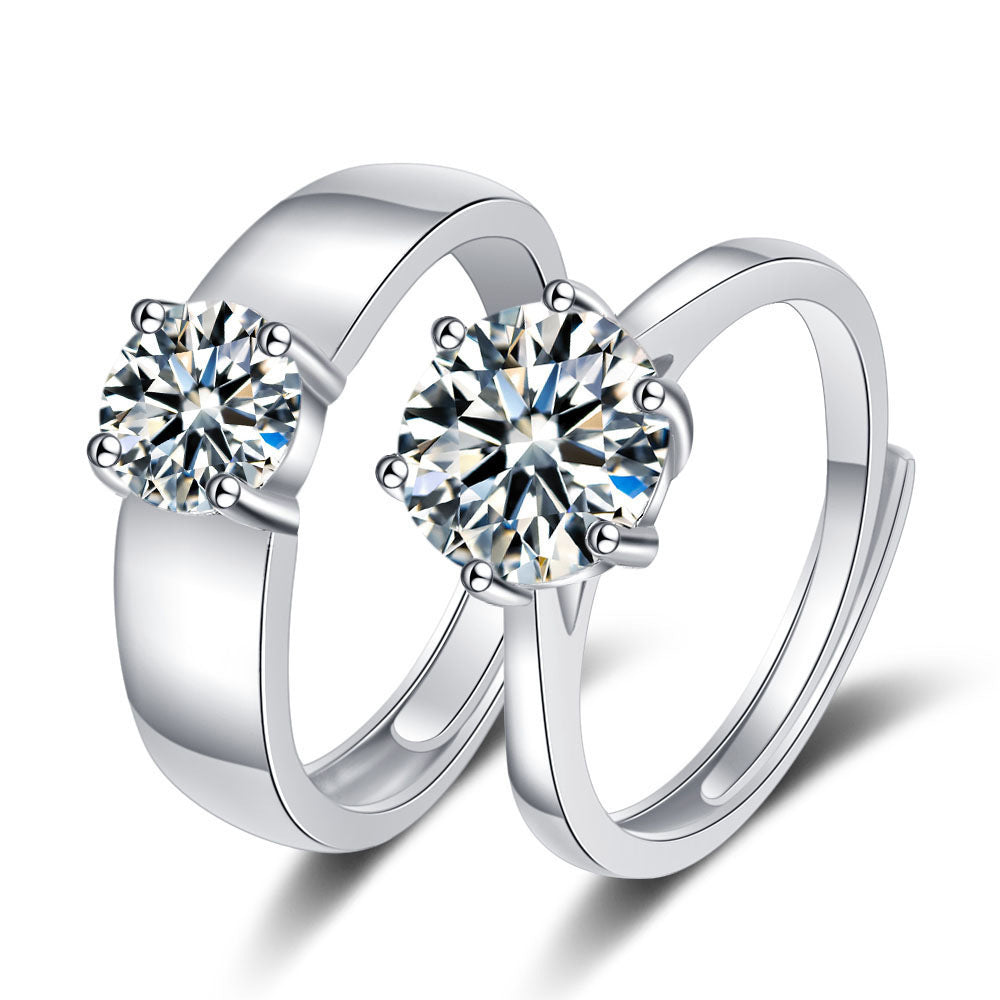 Korean Style Fresh Simple Zircon Open Diamond Rings