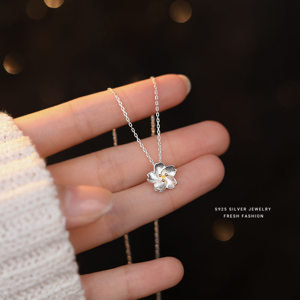 Simple Elegant Cherry Blossom Female Sweet Fresh Style Necklaces