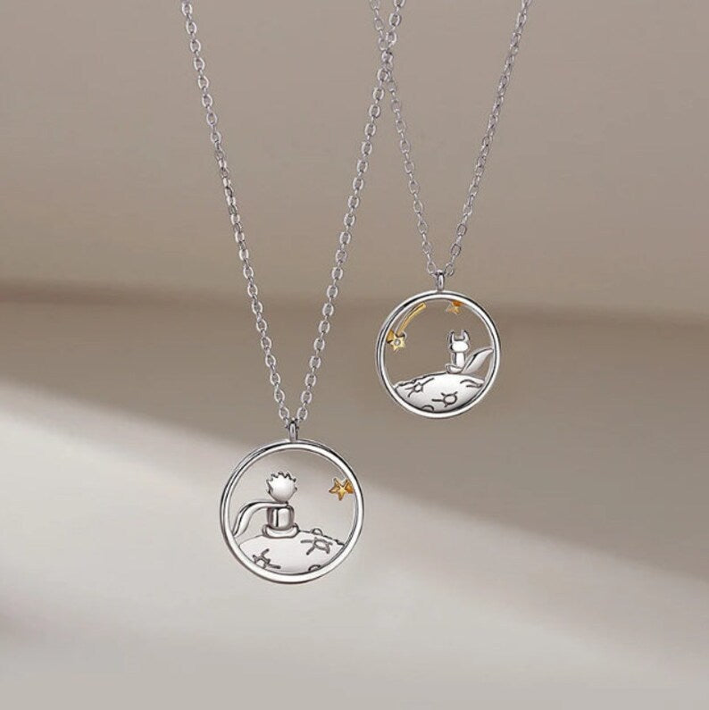 Fox Couple Korean Style Cartoon Character Meteor Pendant Necklaces