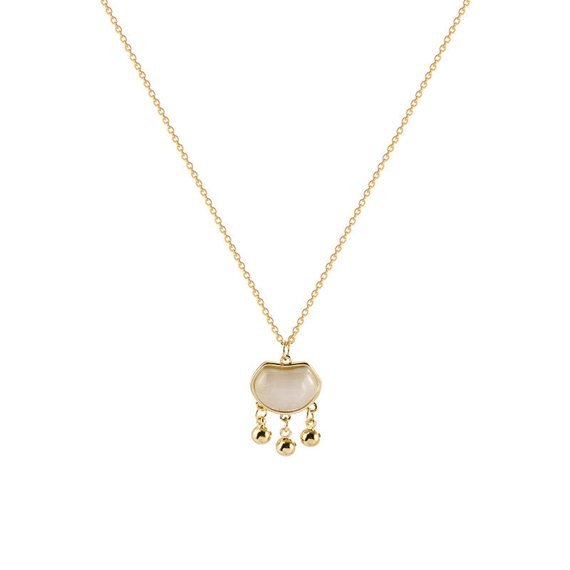 Women's Minority Simple Opal Pendant Clavicle Chain Necklaces