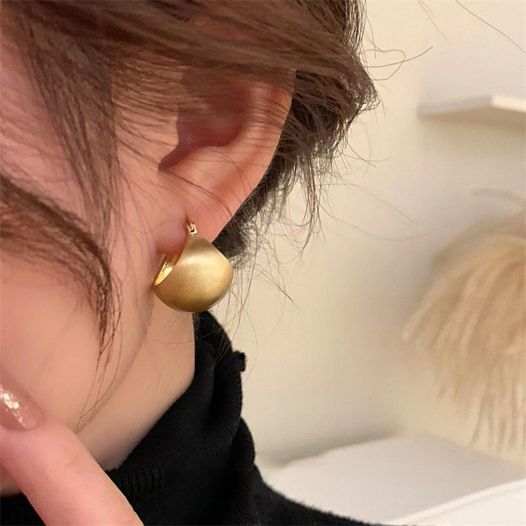Women's Brushed Metal For Niche Design High Profile Retro Earrings