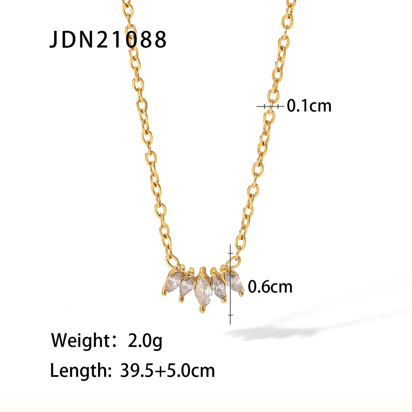 Women's Titanium Steel Gold Stainless Inlaid Zircon Necklaces