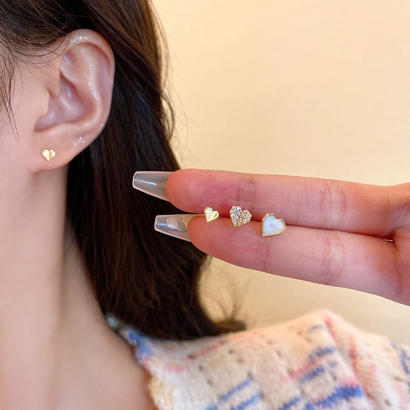 Women's Style Sier Needle Minority Exquisite Small Earrings