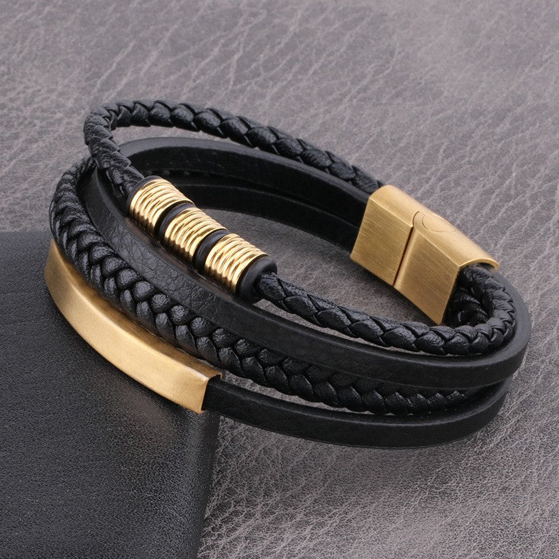 Men's Durable Leather Rope Simple Woven Bracelets